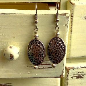 Silver Double Sided Earrings.